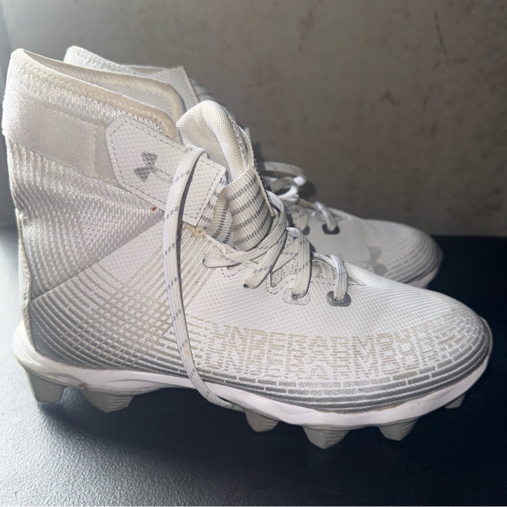 Under Armour White High-Top Cleats